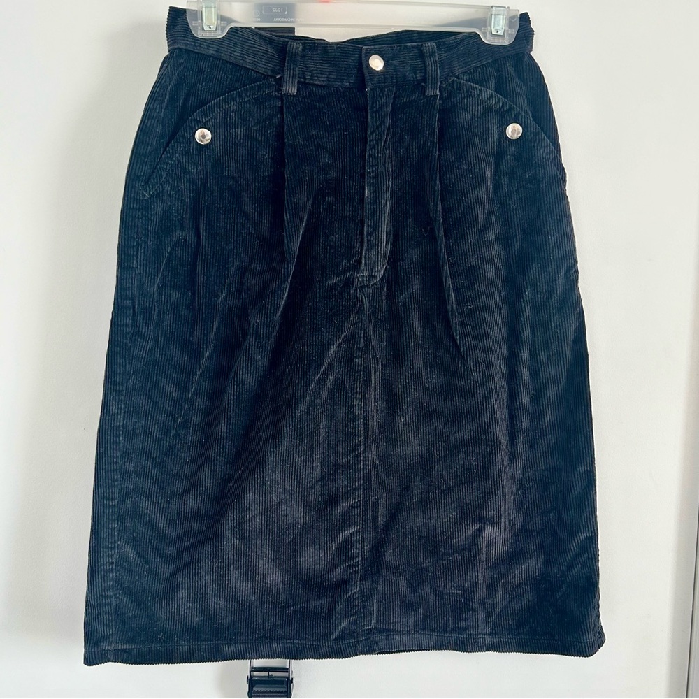 Vintage Black Corduroy Roadrunner Skirt